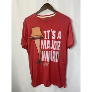 Popfunk Men's A Christmas Story Shirt Size XL It's A Major Award Leg Lamp Red